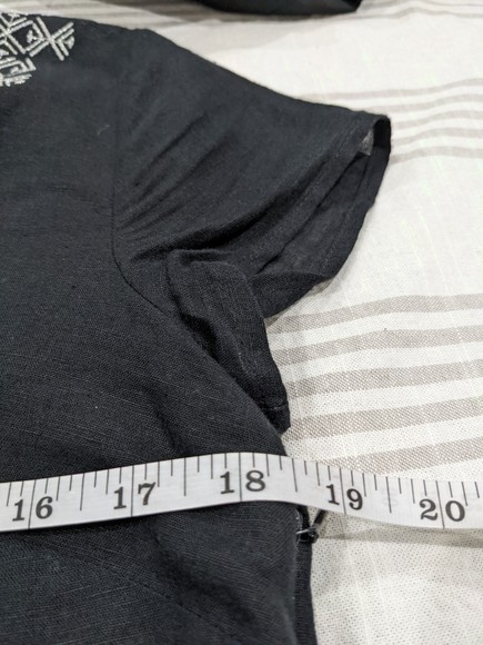 Vineyard Vines Black Embroidered Linen Blend Dress Size 4 - Picture 6 of 6